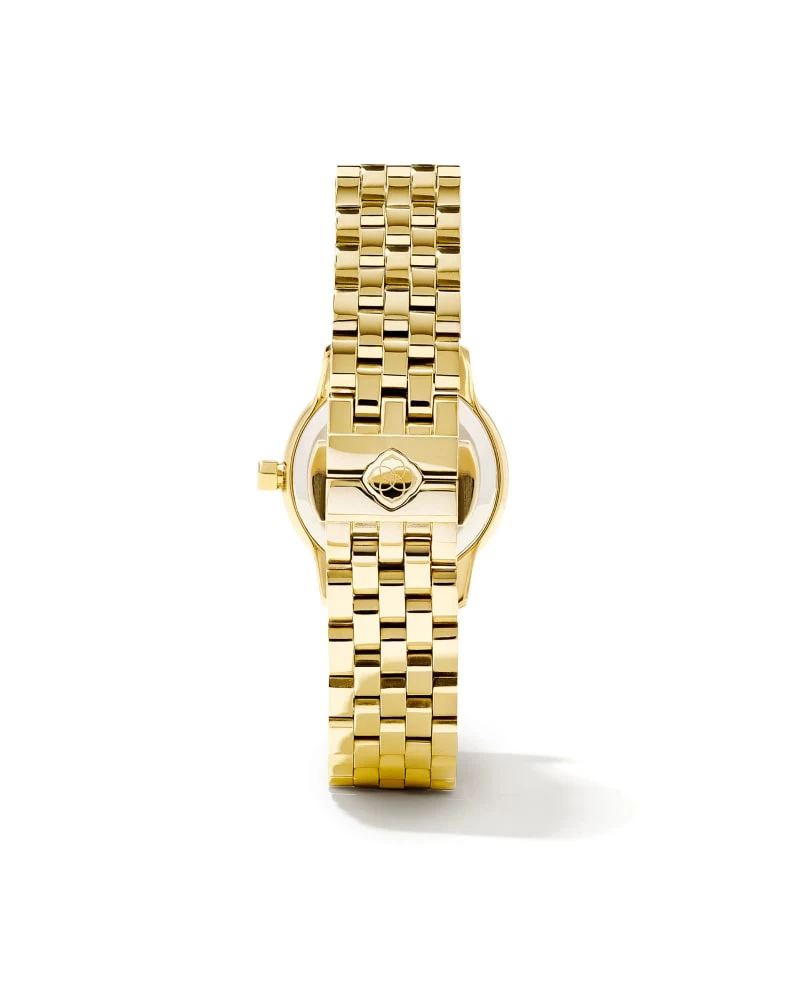 Kendra Scott Alex Gold Tone Stainless Steel 28mm Watch In Ivory Mother-of-Pearl 3 Kendra Scott Alex Gold Tone Stainless Steel 28mm Watch In Ivory Mother-of-Pearl - Image 3