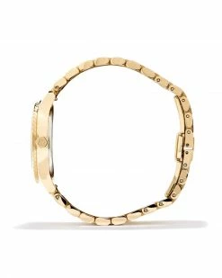 Kendra Scott Alex Gold Tone Stainless Steel 35mm Diamond Dial Watch In Ivory Mother-of-Pearl -Demi-Fine Jewelry Shop kendra scott alex 35mm diamond dial watch gold ivory mop 02