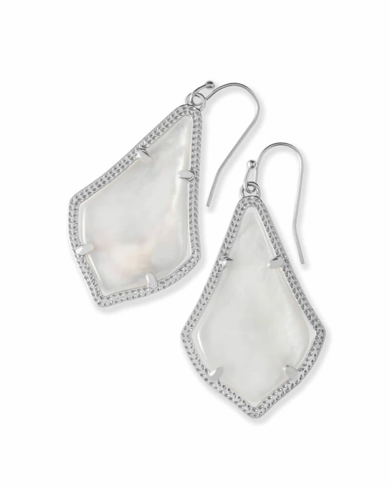 Kendra Scott Alex Silver Drop Earrings In Ivory Pearl 1 Kendra Scott Alex Silver Drop Earrings In Ivory Pearl