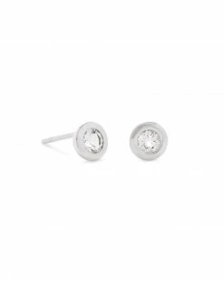 Kendra Scott Aliyah Sterling Silver Stud Earrings In White Topaz