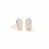 Kendra Scott Amelee Earrings In Pave Diamond And 14k Rose Gold