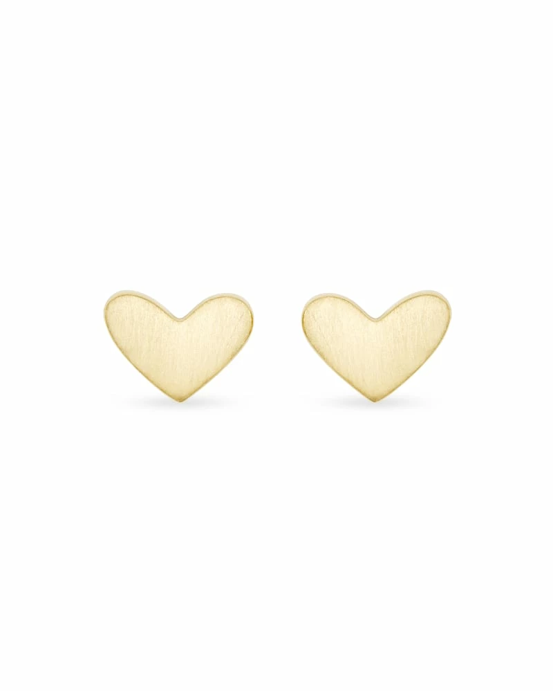 Kendra Scott Ari Heart Stud Earrings In 18k Gold Vermeil 1 Kendra Scott Ari Heart Stud Earrings In 18k Gold Vermeil