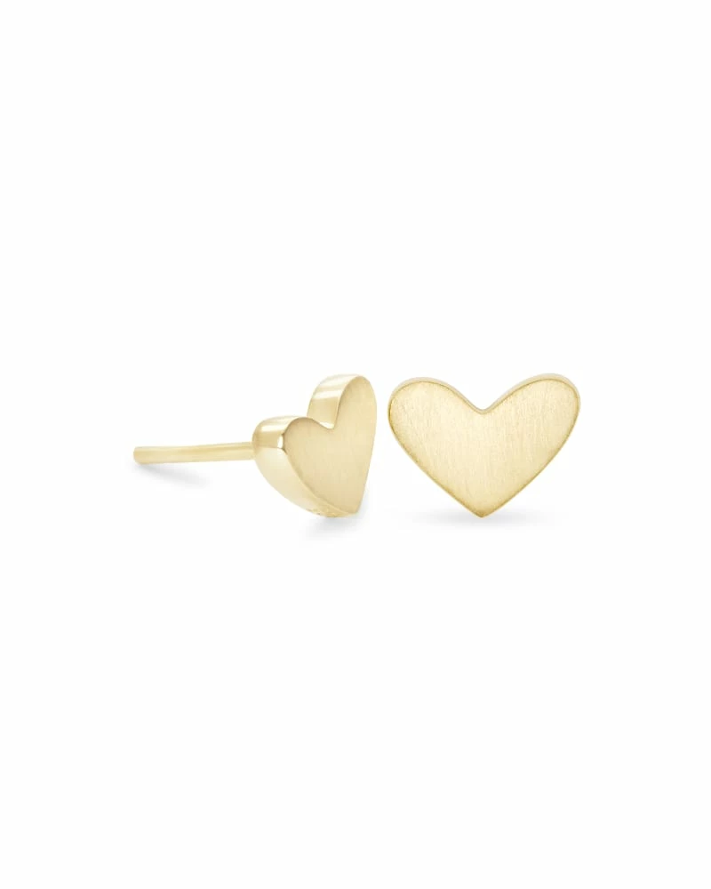 Kendra Scott Ari Heart Stud Earrings In 18k Gold Vermeil 3 Kendra Scott Ari Heart Stud Earrings In 18k Gold Vermeil - Image 3