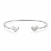 Kendra Scott Ari Heart Sterling Silver Cuff Bracelet In White Diamond