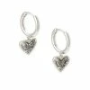 Kendra Scott Ari Heart Silver Huggie Earrings In Platinum Drusy