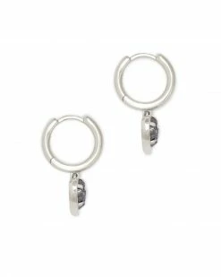 Kendra Scott Ari Heart Silver Huggie Earrings In Platinum Drusy -Demi-Fine Jewelry Shop kendra scott ari heart huggie earrings rhodium platinum drusy 01 lg