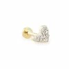 Kendra Scott Heart Mini 14k Yellow Gold Single Stud Earring In White Diamond