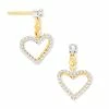 Kendra Scott Open Heart 14k Yellow Gold Drop Earrings In White Diamond
