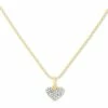 Kendra Scott Ari Pave Heart 18k Yellow Gold Vermeil Charm Necklace In White Diamond