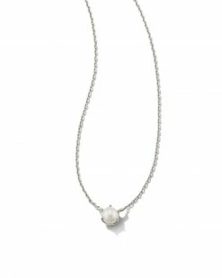 Kendra Scott Arya Silver Pendant Necklace In White Pearl