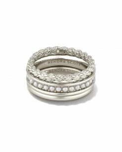 Kendra Scott Arya Silver Ring Set In White Pearl