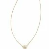 Kendra Scott Audrey 14k Yellow Gold Pendant Necklace In White Diamond, .25ct