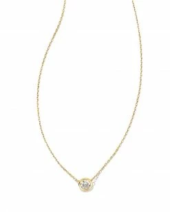 Kendra Scott Audrey 14k Yellow Gold Pendant Necklace In White Diamond, .25ct