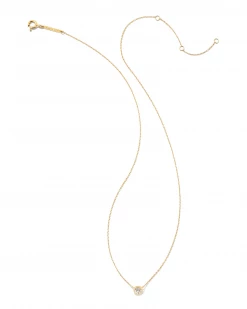 Kendra Scott Audrey 14k Yellow Gold Pendant Necklace In White Diamond, .25ct -Demi-Fine Jewelry Shop kendra scott audrey pendant necklace 14k yellow gold .25ct diamond 01