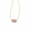 Barbie™ X Kendra Scott Gold Elisa Satellite Reversible Necklace In Pink Iridescent Glitter Glass
