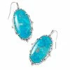 Kendra Scott Baroque Ella Vintage Silver Drop Earrings In Variegated Dark Teal Magnesite