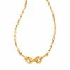 Kendra Scott Beau Short Pendant Necklace In Vintage Gold