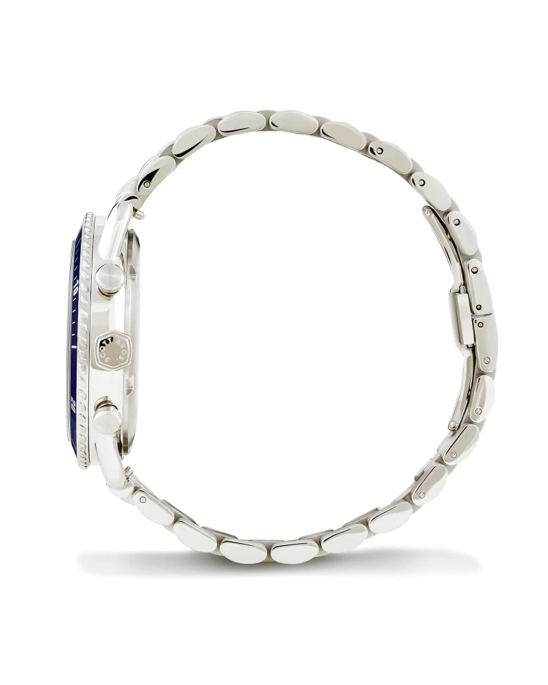 Kendra Scott Beck Stainless Steel 44mm Chronograph Watch In Blue 3 Kendra Scott Beck Stainless Steel 44mm Chronograph Watch In Blue - Image 3