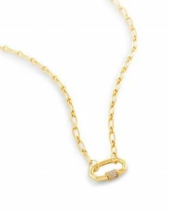 Kendra Scott Bristol 18k Gold Vermeil Link Necklace In White Sapphire -Demi-Fine Jewelry Shop kendra scott bristol link necklace 18k yellow gold vermeil white sapphire 02 lg