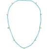 Kendra Scott Britt Vintage Gold Convertible Stretch Necklace In Variegated Turquoise Magnesite