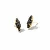 Kendra Scott Brook Gold Stud Earrings In Black Drusy