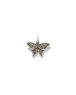 Kendra Scott Butterfly Charm In Oxidized Sterling Silver