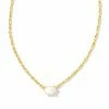 Kendra Scott Cailin Gold Pendant Necklace In Ivory Mother-of-Pearl