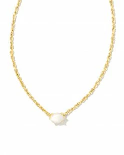 Kendra Scott Cailin Gold Pendant Necklace In Ivory Mother-of-Pearl