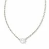 Kendra Scott Cailin Silver Pendant Necklace In White Crystal
