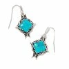 Kendra Scott Cass Vintage Silver Drop Earrings In Variegated Dark Teal Magnesite