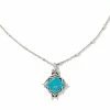 Kendra Scott Cass Vintage Silver Long Pendant Necklace In Variegated Dark Teal Magnesite