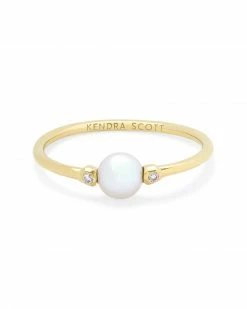 Kendra Scott Cathleen 14k Yellow Gold Band Ring In Pearl