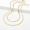 Kendra Scott Herringbone And Paperclip Necklace Layering Set In 18k Gold Vermeil
