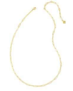 Kendra Scott Courtney Paperclip Necklace In Gold -Demi-Fine Jewelry Shop kendra scott courtney paperclip necklace gold 00