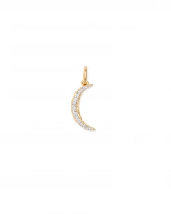 Kendra Scott Crescent Moon 18k Gold Vermeil Charm In White Diamond