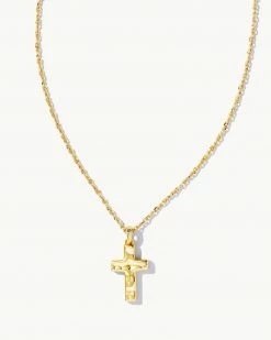 Kendra Scott Cross Pendant Necklace In Gold