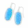 Kendra Scott Dani Silver Drop Earrings In Ocean Kyocera Opal