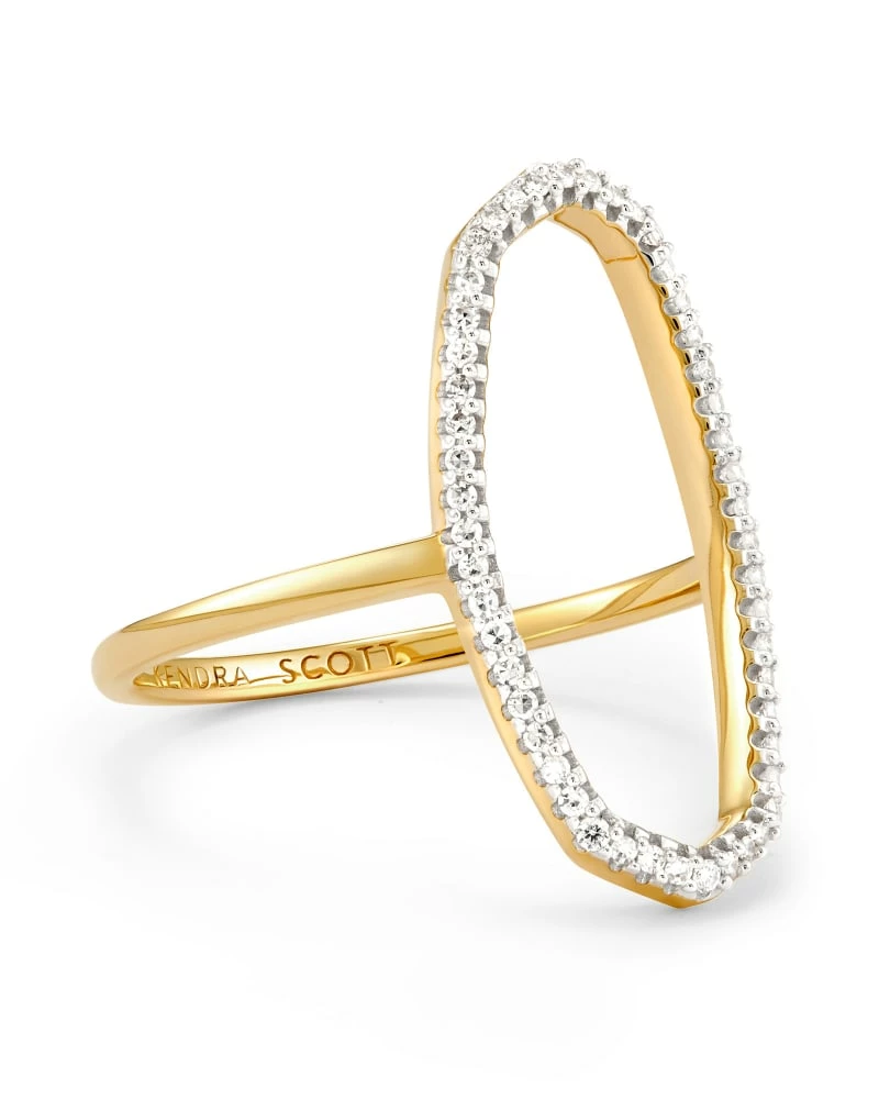 Kendra Scott Dani 14k Yellow Gold Open Ring In White Diamond 3 Kendra Scott Dani 14k Yellow Gold Open Ring In White Diamond - Image 3