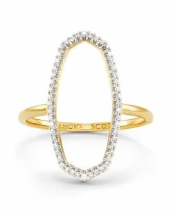 Kendra Scott Dani 14k Yellow Gold Open Ring In White Diamond