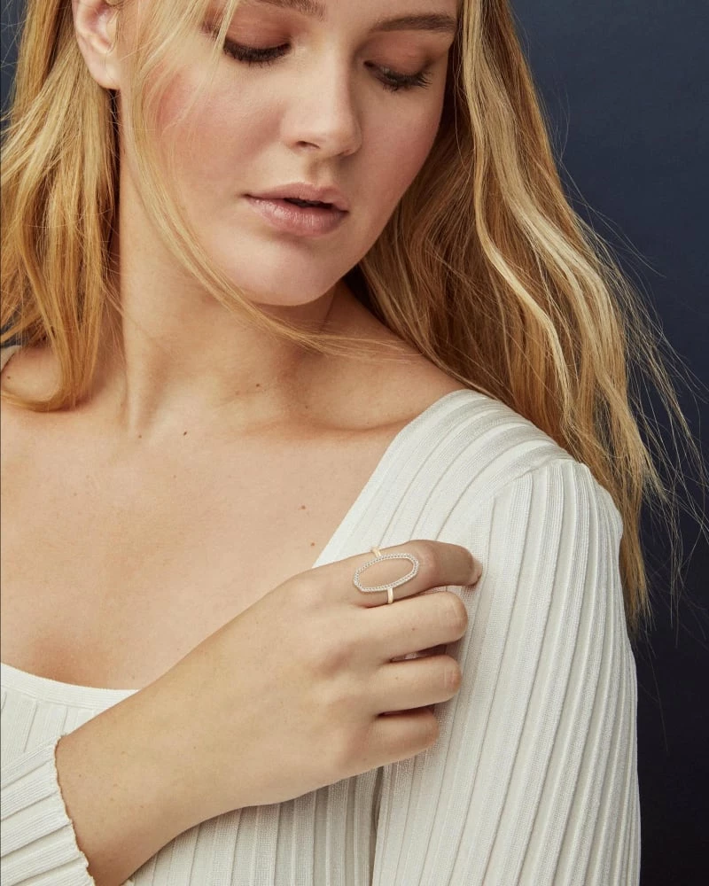 Kendra Scott Dani 14k Yellow Gold Open Ring In White Diamond 2 Kendra Scott Dani 14k Yellow Gold Open Ring In White Diamond - Image 2