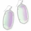 Kendra Scott Danielle Silver Drop Earrings In Dichroic Glass