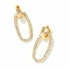 Kendra Scott Danielle Gold Convertible Link Earrings In White Crystal