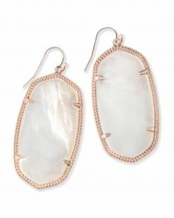 Kendra Scott Danielle Rose Gold Earrings In Ivory Pearl