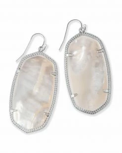 Kendra Scott Danielle Silver Drop Earrings In Ivory Mother-of-Pearl