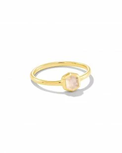Kendra Scott Davie 18k Gold Vermeil Band Ring In Rainbow Moonstone