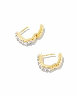 Kendra Scott Davie 18k Gold Vermeil Huggie Earrings In White Topaz 7 Kendra Scott Davie 18k Gold Vermeil Huggie Earrings In White Topaz -Demi-Fine Jewelry Shop kendra scott davie huggie earrings 18k yellow gold vermeil white topaz 01