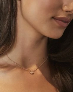 Kendra Scott Davie Rose Gold Pendant Necklace In Rose Gold Drusy -Demi-Fine Jewelry Shop kendra scott davie pendant necklace rose gold rose gold drusy 2