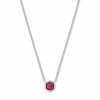 Kendra Scott Davie Sterling Silver Pendant Necklace In Ruby