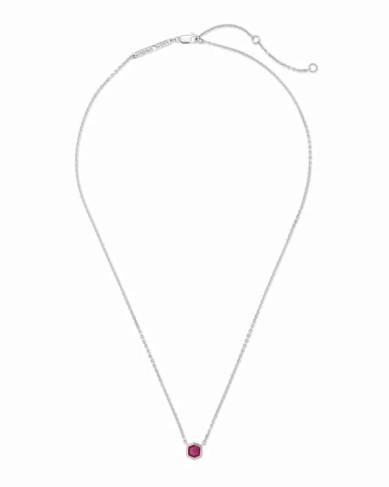 Kendra Scott Davie Sterling Silver Pendant Necklace In Ruby 2 Kendra Scott Davie Sterling Silver Pendant Necklace In Ruby - Image 2