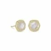 Kendra Scott Davie Gold Stud Earrings In Ivory Mother-of-Pearl